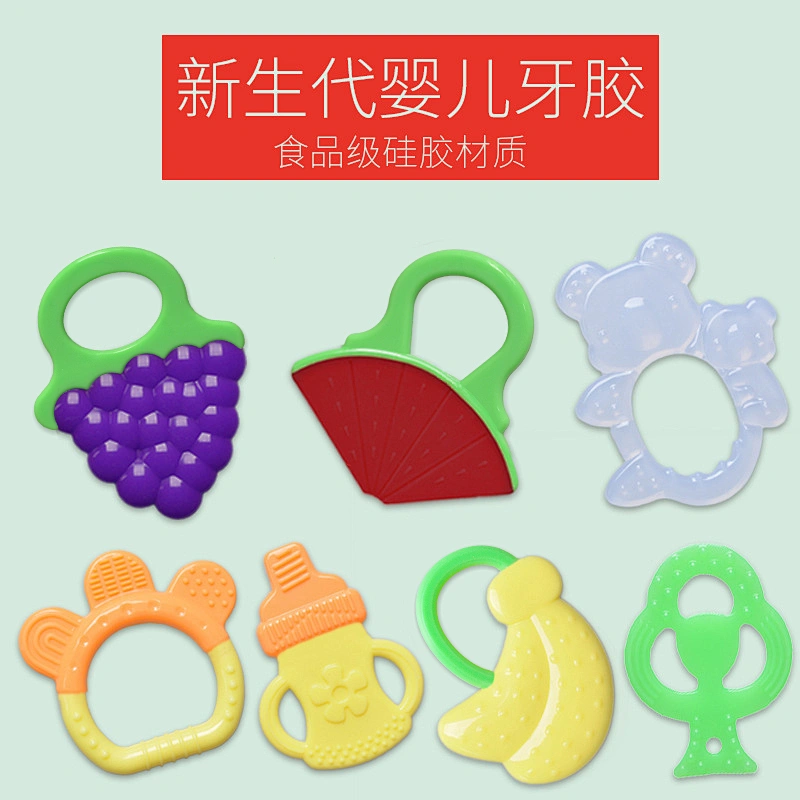 custom silicone teether newest design colorful   food grade  silicone baby teether