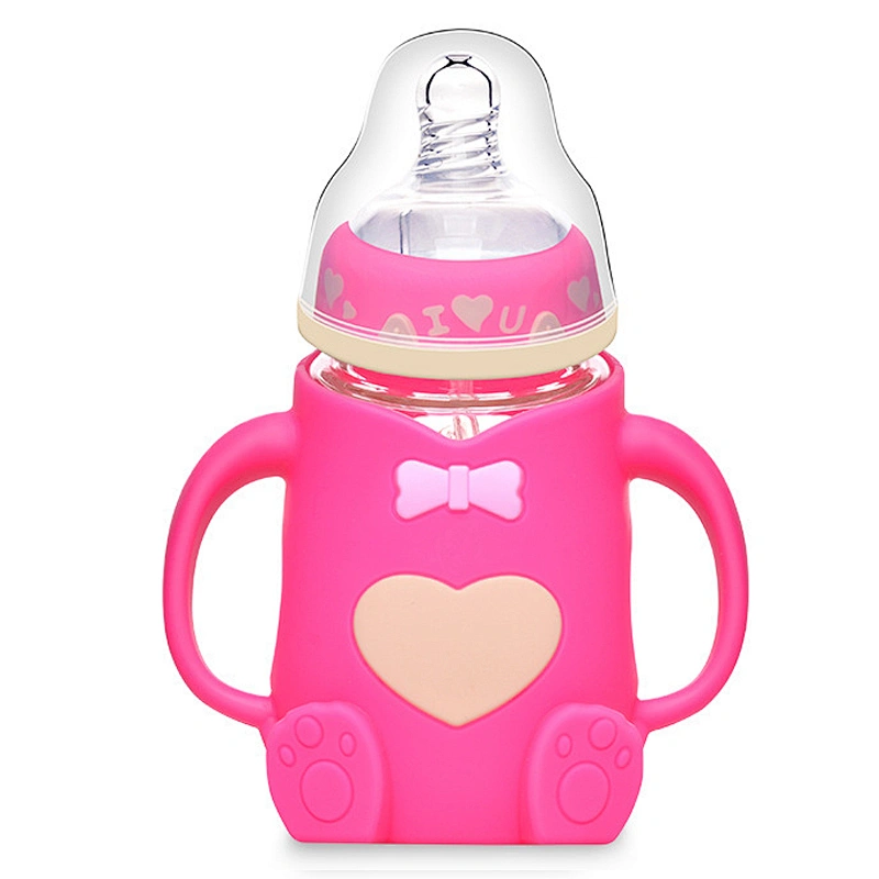 Factory custom wide neck  cute bear  love disgin cute bottle water bottle  nipples