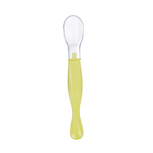 New design  silicone   baby dual head use spoon soft feeder 1 Side Plastic 1 Side Silicone Dual Utensils Soft - Tip Infant Spoon