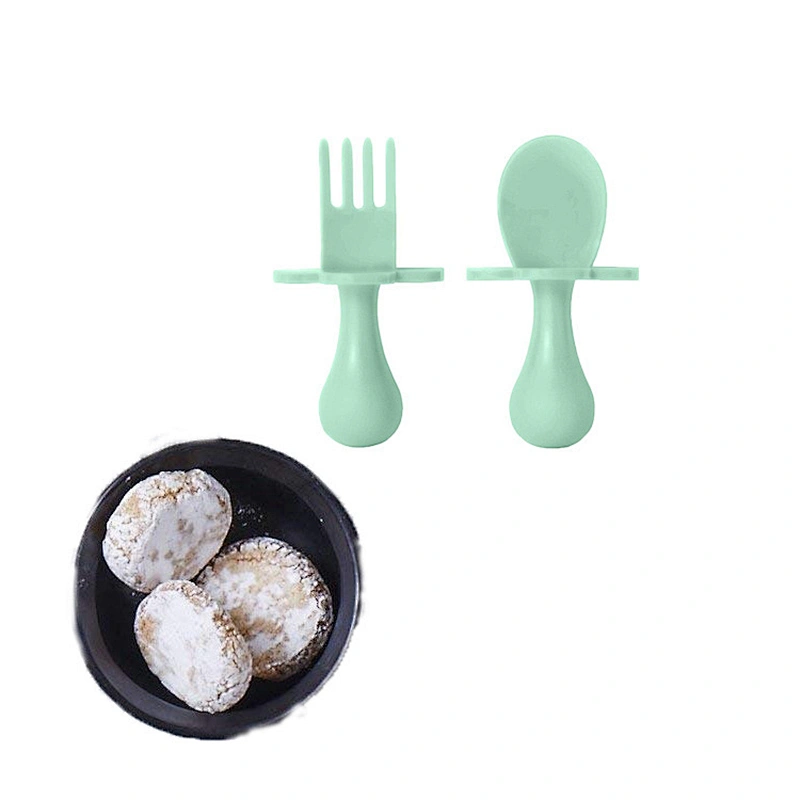 PP  baby food pouch spoon fork set baby Dinnerware Baby Training Spoon Fork Easy Clean Cutlery Set Toddler Self Feeding