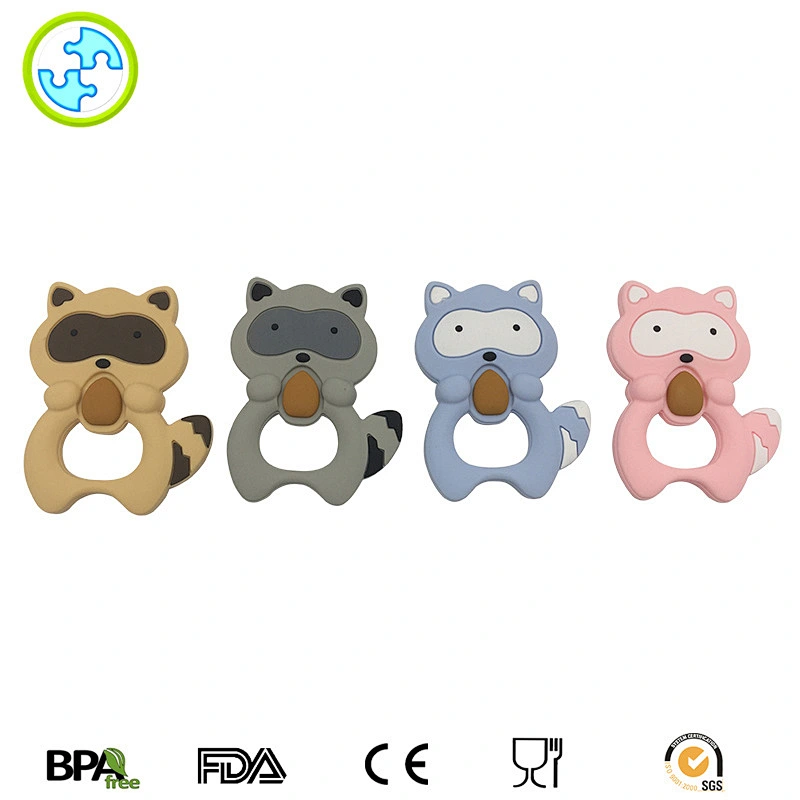 Hot Selling BPA-Free Silicone chew teething toy Animal Lion Teething Pendant Silicone Safety