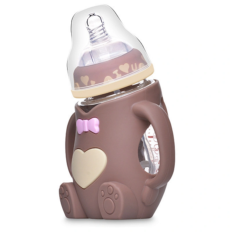 Factory custom wide neck  cute bear  love disgin cute bottle water bottle  nipples