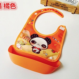 wholesale surplus stock waterproof Adjustable  disassemblable bib Silicone+Plastic Apron  baby food pocket Catcher bibs
