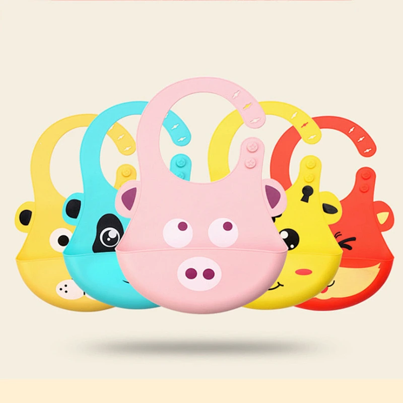 OEM Reusable 100% Food Grade Silicone Bandana Bibs Baby Feeding For Infant
