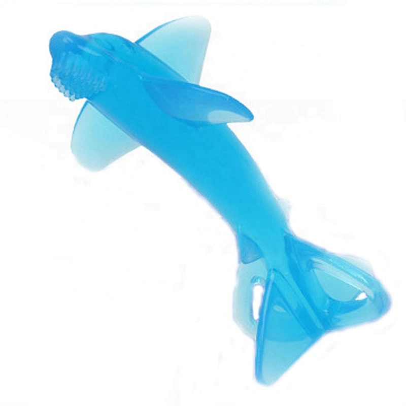 FDA silicone material soft shark Teether Food Grade baby tooth training