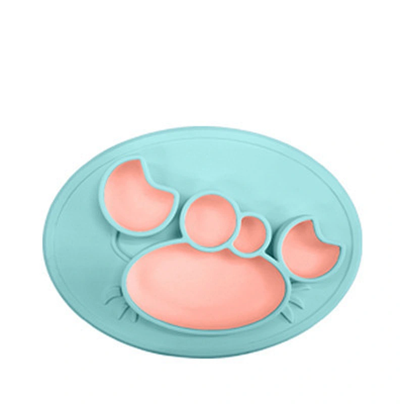 food grade  silicone Mat Baby Kids Suction Table Food Tray Place crab  tray serving baby  rolling tray custom factory