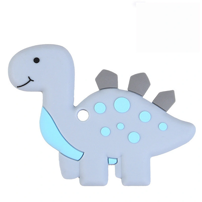 Non-Toxic BPA Free stocked gift  food grade silicone baby dinosaur teether cartoon  animal toy