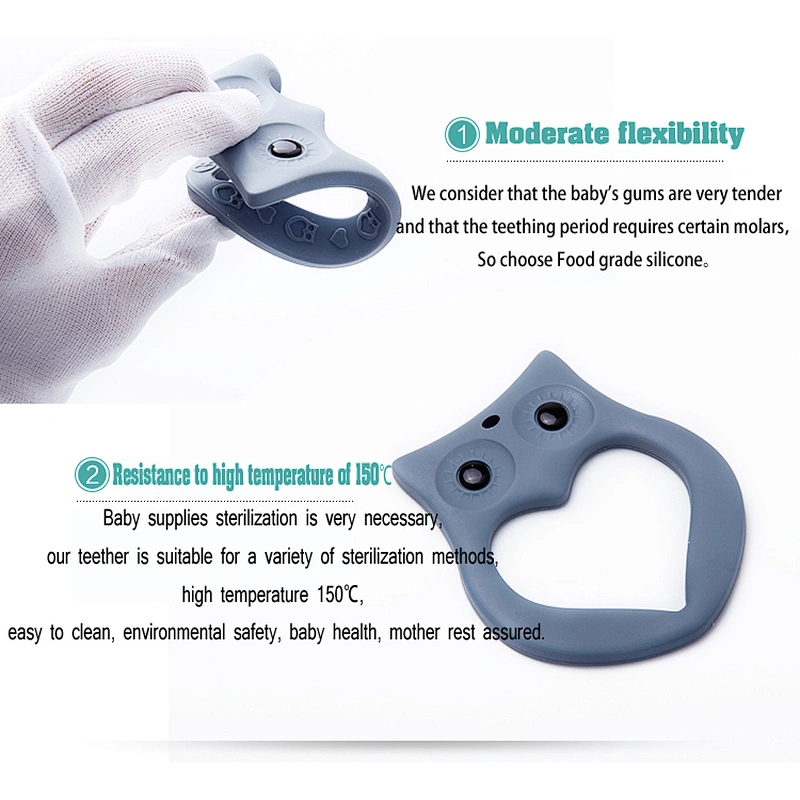 Eco-friendly Food Grade Silicone baby toothbrush and teether custom