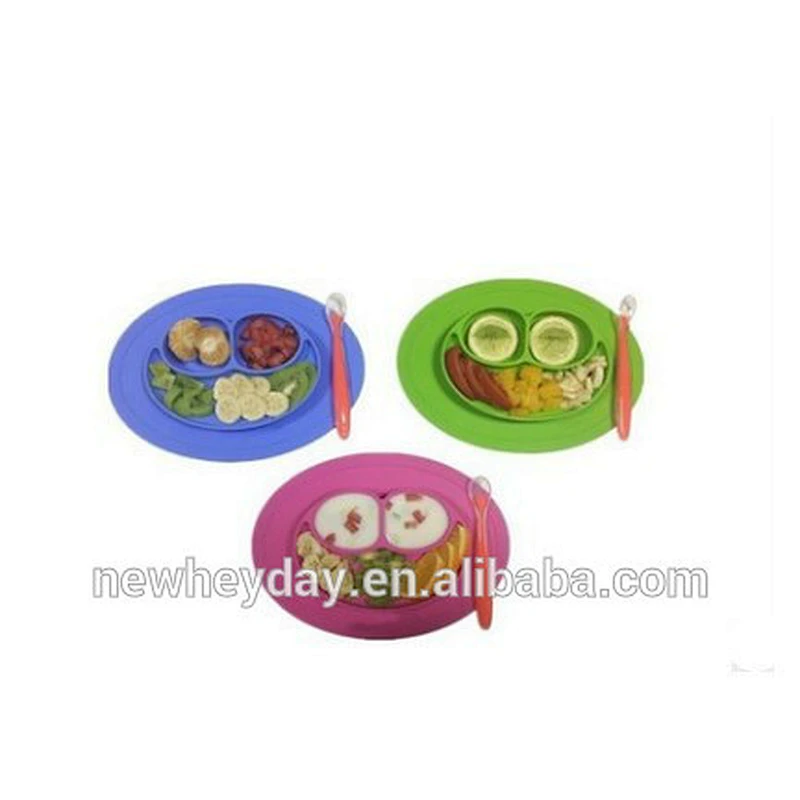 factory  food grade silicon  pouch  baby serving tray wholesale