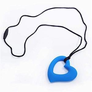 BPA Free Silicone  hart-shaped  Teething Nursing Breastfeeding Chewable Necklace Baby baby feet pendant necklace