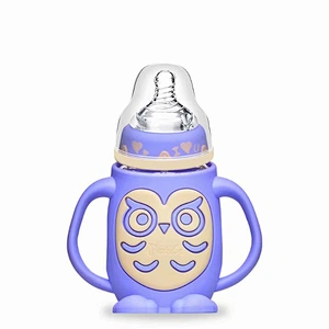 Food Grade Silicone Baby  feeder bottle owl design   bottle feeder  milk wholesale factory custom