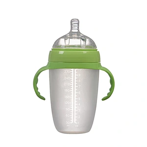 Factory available stock wholesale  silicone baby bottle wide neck silicone baby bottle