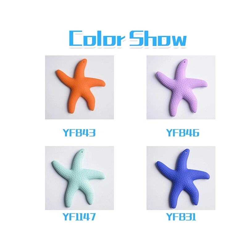 Food Grade Silicone starfish toy silicone teether for  baby teething