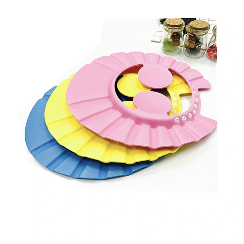 Factory  Custom waterproof EVA   Baby Shampoo Shower Bathing Protection Bath Soft Cap Soft Adjustable Visor Hat  kid reusable