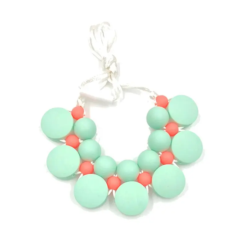 factory wholesale  custom  food grade silicone bead bracelet  baby  teething silicone bead molds
