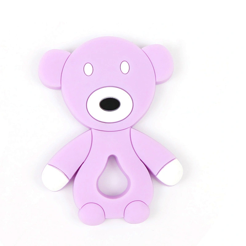 Safe Cartoon Baby Teethers BPA Free Cute Animal  Kids Silicone Animal Teether bear Teething Pendant Necklace BPA Chew Toy New