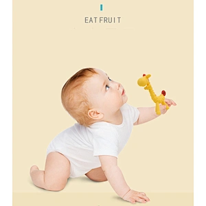 BPA-Free Silicone chew toys for kids Giraffe Baby Teether Toy, Natural & Organic , Textured Teething Relief, Freezable
