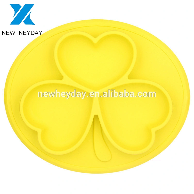 Hot selling Customizable colorful clover silicone baby snack plate