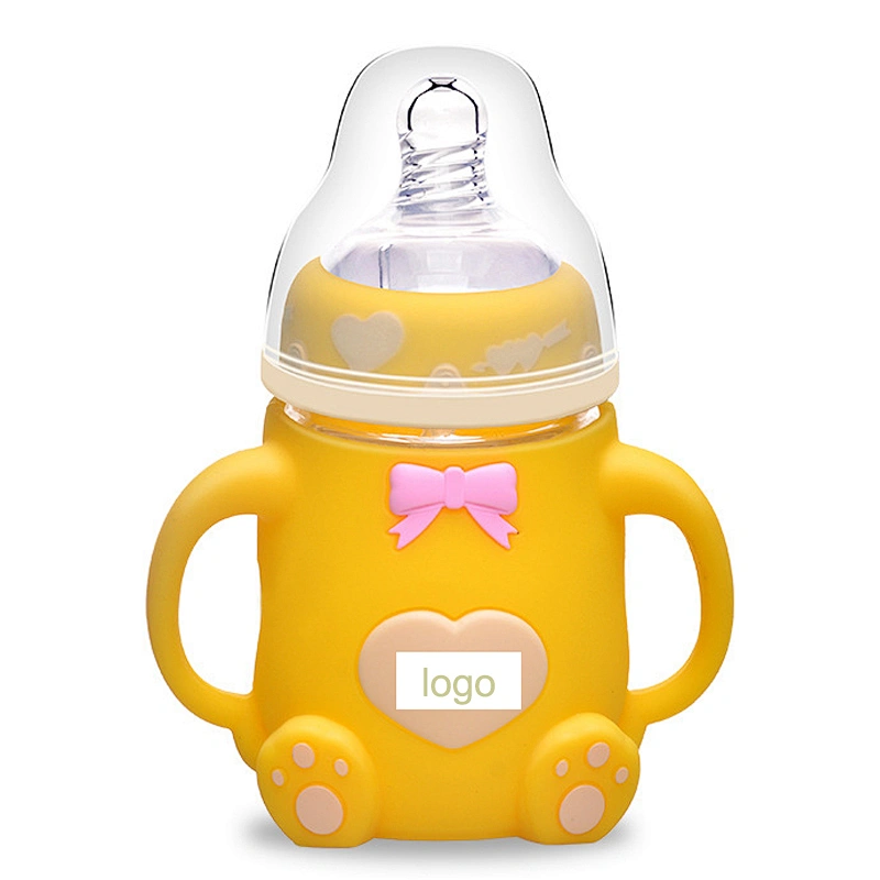 160ml bear design glass milk bottle stock bulk