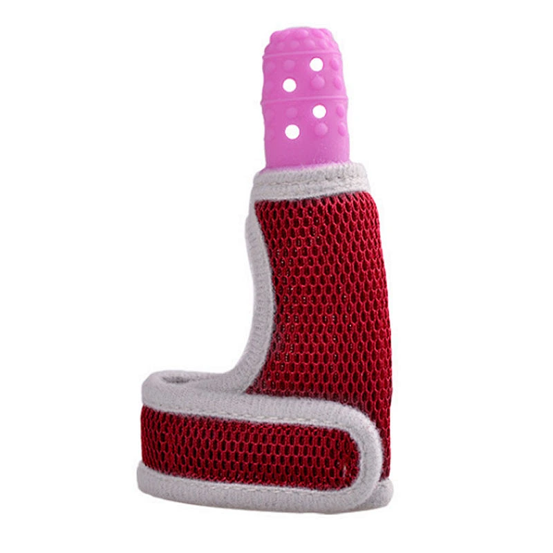 newest design colorful   food grade  silicone baby finger glove teether