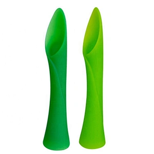 BPA free Silicone Soft-Tip First Stage Baby Training Spoon Teether