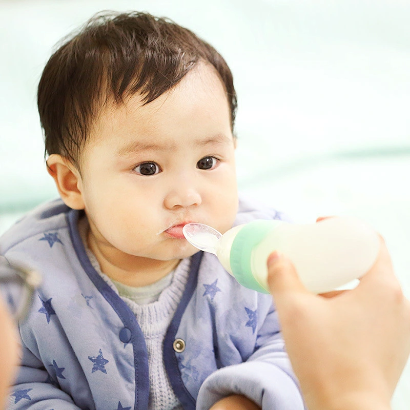 custom Baby Silicone Squeeze Feeding  Spoon Bottle  Spoon Food  Feed feeding spoon bottle feeder
