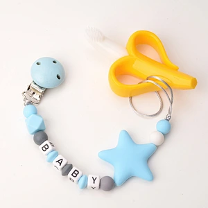 Hot sale baby diy silicone chew bead  jewelry pacifier clip teether