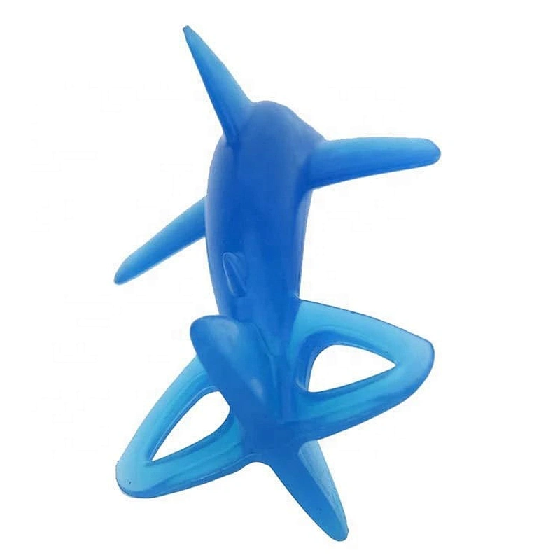 FDA silicone material soft shark Teether Food Grade baby tooth training