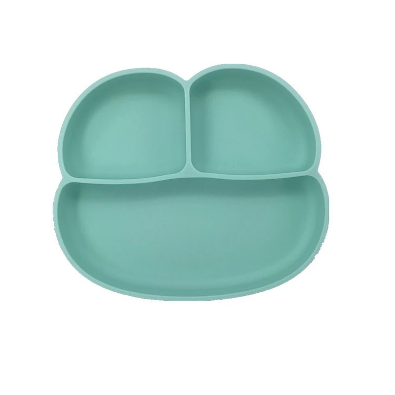 custom Cute  baby silicone placemat food plate divided  Feeding Suction Plate Silicone Mat Kids Table  Tray Bowl