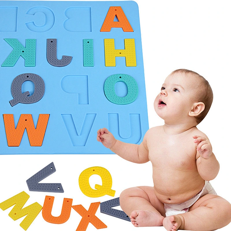 custom  Educational Child  puzzle Toy arabic letter puzzle silicone beads