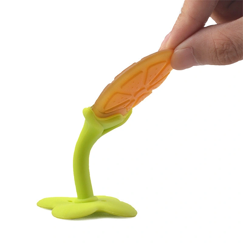 chews toy  baby teether   food grade silicone  toy fruit babi teether