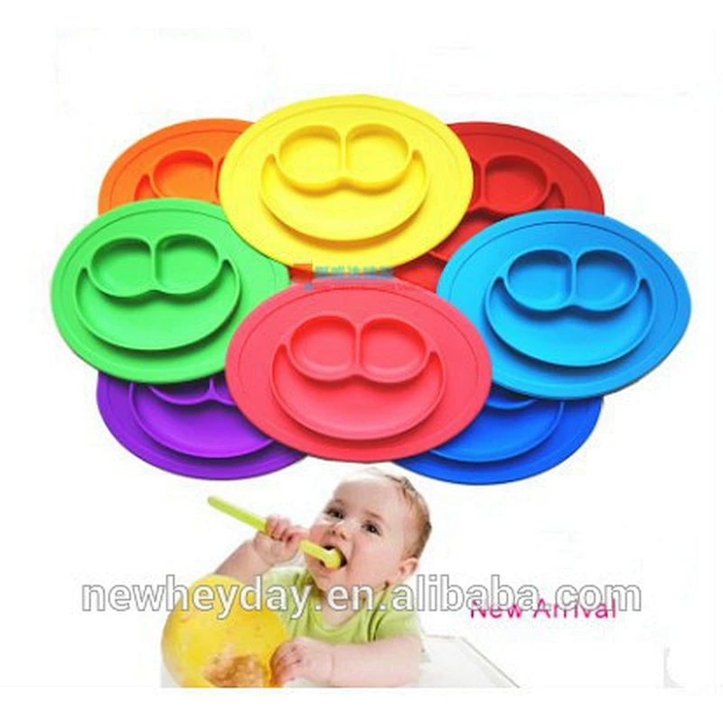 factory  food grade silicon  pouch  baby serving tray wholesale