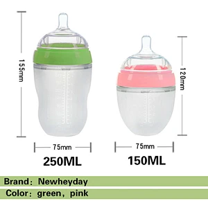 China factory supply new arrival  innovative product unbreakable  silicone baby  milk feeding bottles