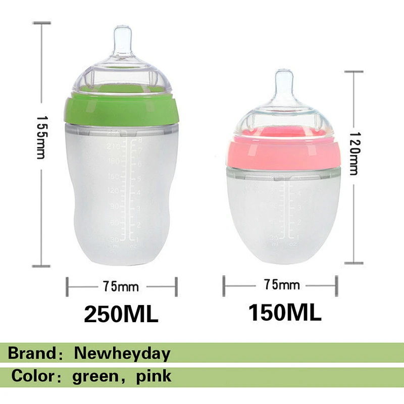 China factory supply new arrival  innovative product unbreakable  silicone baby  milk feeding bottles