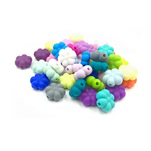 2019  food grade  flower beads soft  silicone  baby  teething beads available colors