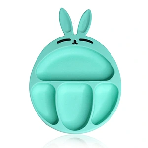 custom silicone  baby tableware  feeding silicone plate   Cartoon animal shaped  suction bowlTableware for  Toddlers