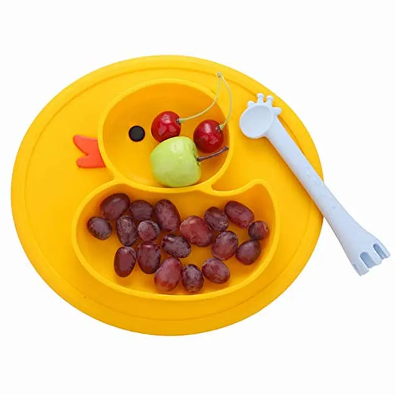 custom design food grade silicone tray duck egg tray baby food tray with lid