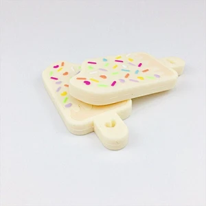 kids BPA free  Baby Soft Tip Silicone toy ice cream shop candy Teether custom