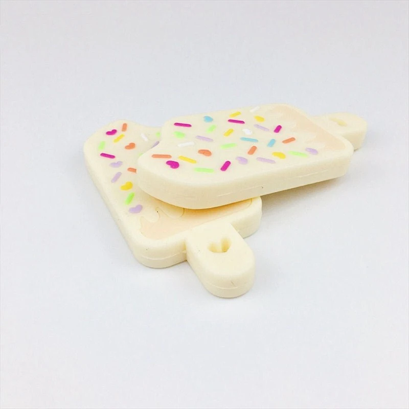 kids BPA free  Baby Soft Tip Silicone toy ice cream shop candy Teether custom