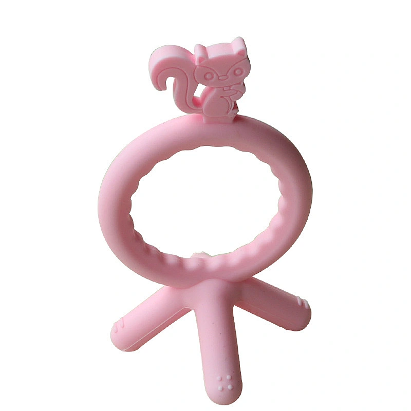 Creative cute squirrel  Shape Food Grade  Silicone  squirrel Pendant  Teether Baby  toys  Chew teether Customized