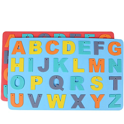 custom  Educational Child  puzzle Toy arabic letter puzzle silicone beads