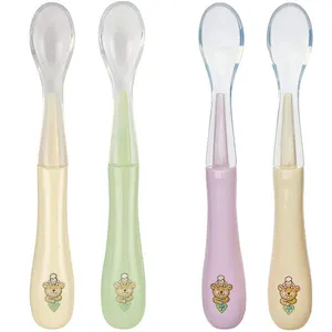 factory custom Silicone silicone baby spoon  kids