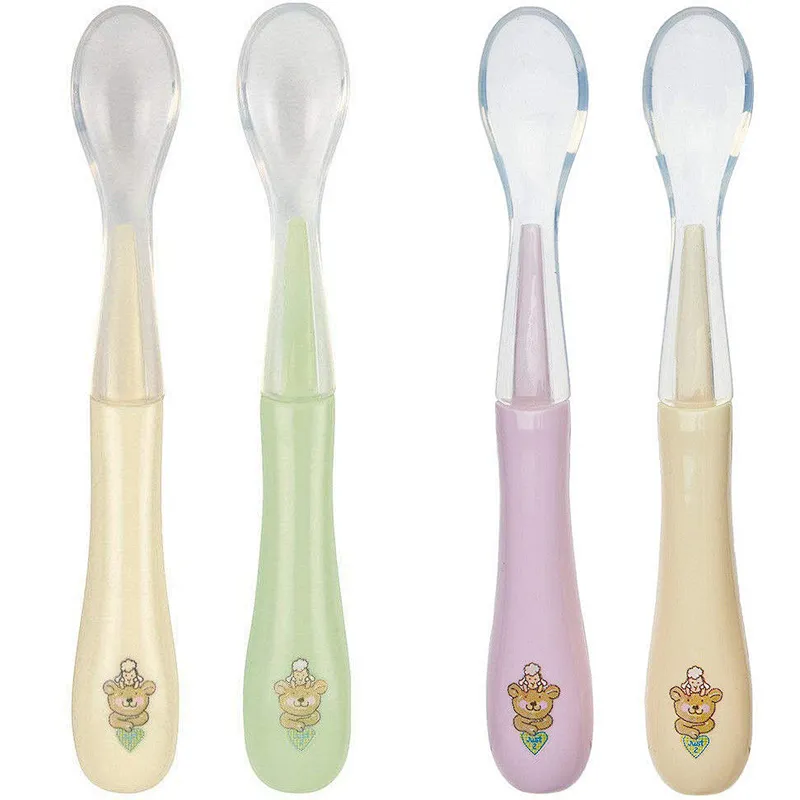 factory custom Silicone silicone baby spoon  kids