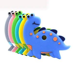factory wholesale custom   food grade silicone kids dinosaur toy teether cartoon dinosaur soft rubber  toy