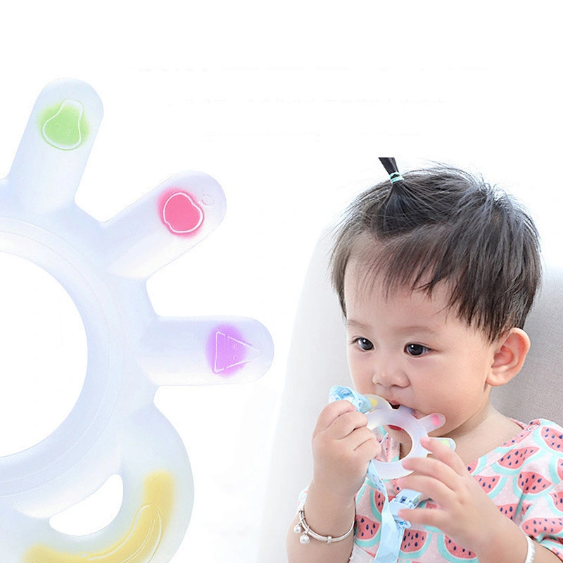 Creative silicone teether Baby Teething Ring silicone  Chewie Teether Sensory  ring teether  Gift Toy