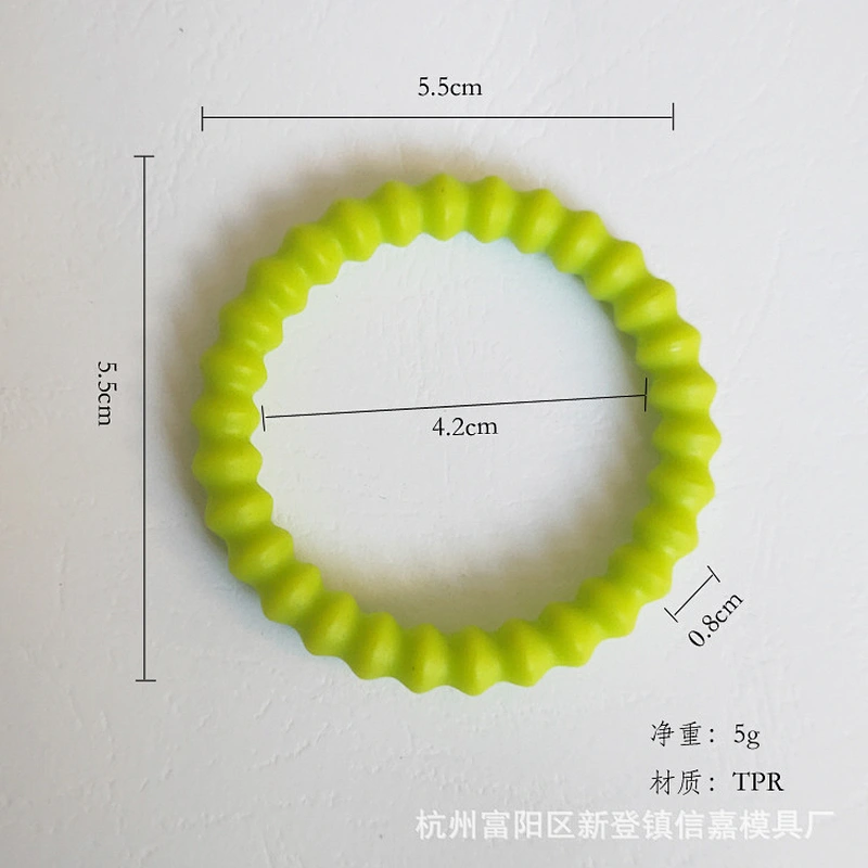 DIY 1pcs Baby silicone  Teether Bracelet  Ring Silicone Beads  wristband Safe Toys