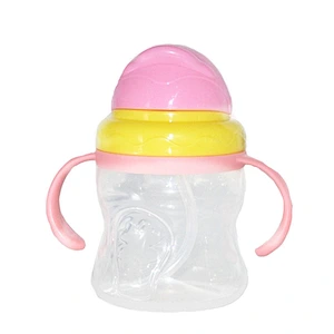 Cute Baby 2l   pp  water  Bottle  Cup With Straw Handle Drinking Tool Sippy Infant water bottle with phone holder