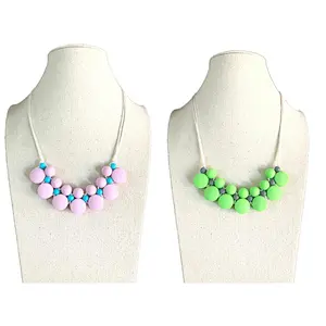 factory wholesale  custom  food grade silicone bead bracelet  baby  teething silicone bead molds