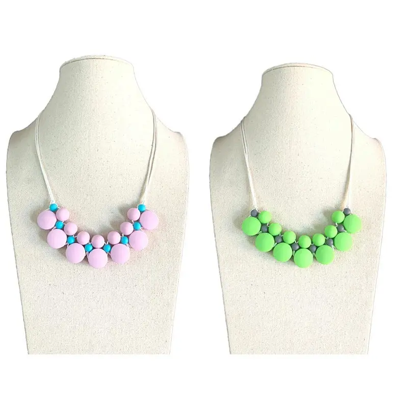 factory wholesale  custom  food grade silicone bead bracelet  baby  teething silicone bead molds