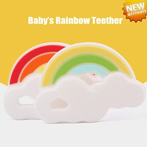 BPA Free Soft Baby Chew Toy Silicone Baby Rainbow Teethe new silicone  teether
